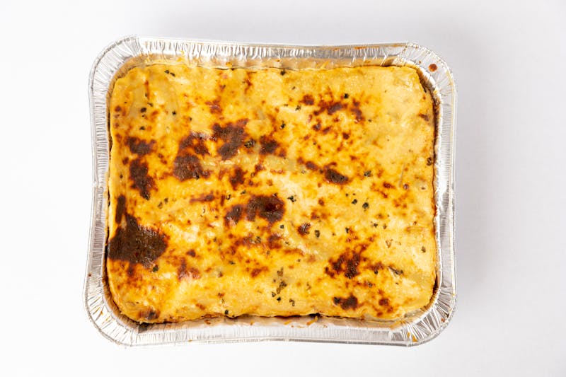 Lasagna with layers of meat sauce and cheese
